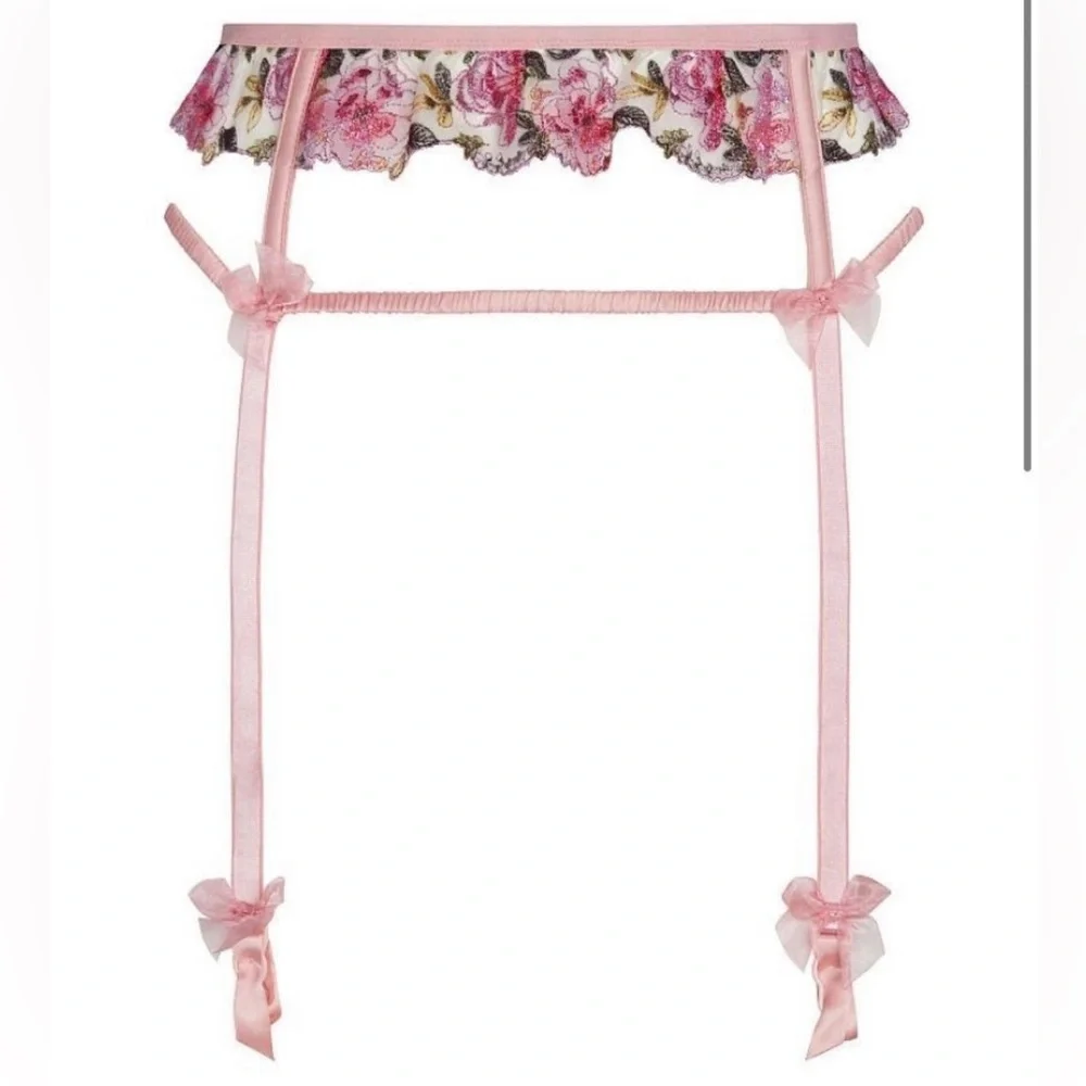 For Love and Lemons Blushing Rose Garter Belt